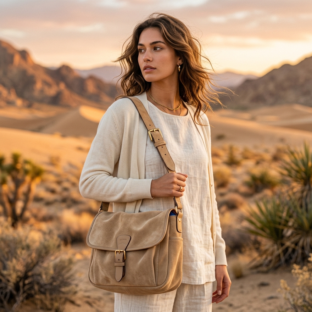 Olive Suede Messenger