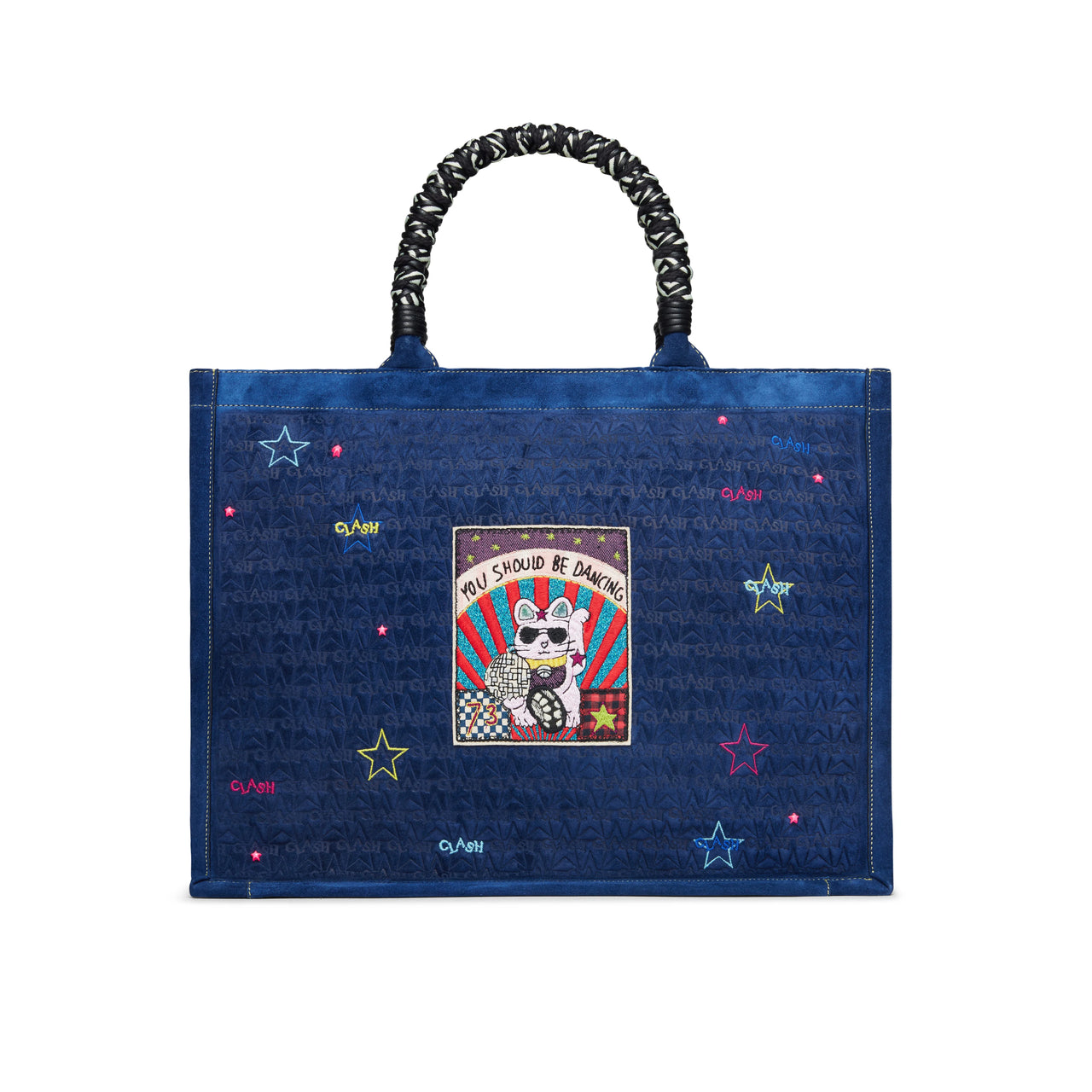 Midnight Blue Large Suede Tote