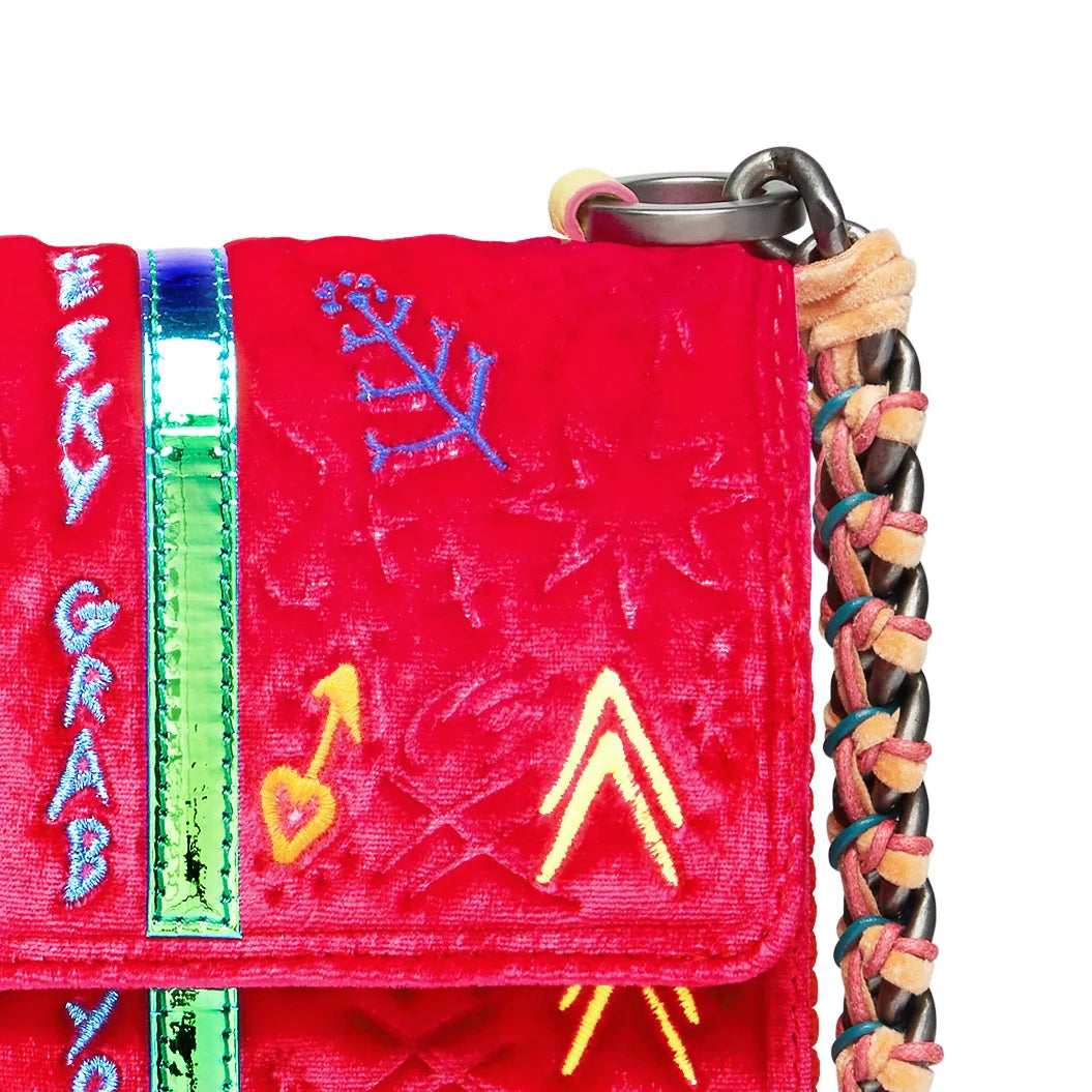 Pink 2024 velvet handbag